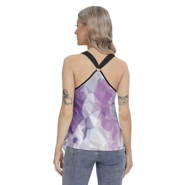 Abstract Women's Racing Tank Top With Irregular Hem - Image 4