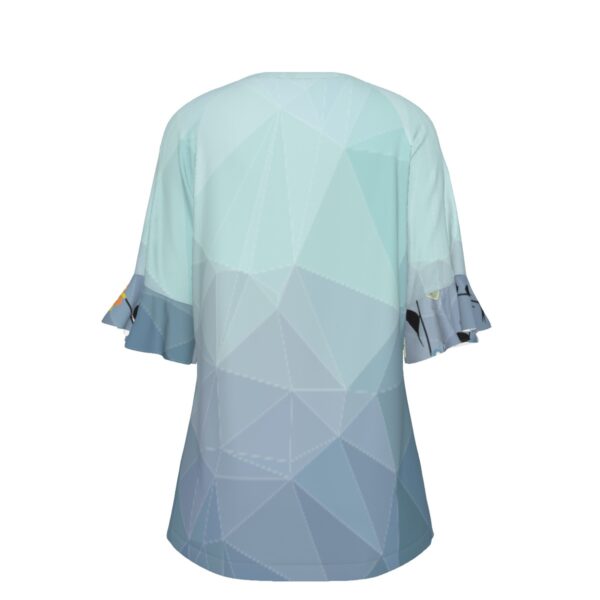 Bird on a wire V-neck Women's T-shirt With Bell Sleeve - Image 2