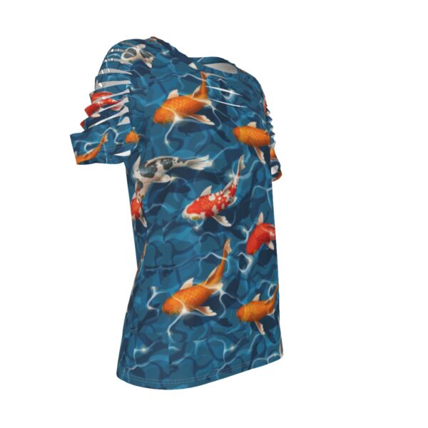 Koi fish Women's Ripped T-Shirt - Image 3