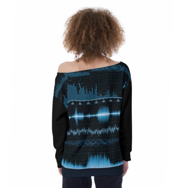 Music vibes Oversized Women's Off-Shoulder Sweatshirt - Image 4