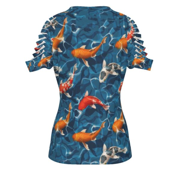 Koi fish Women's Ripped T-Shirt - Image 2