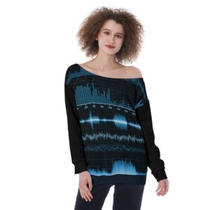 Music vibes Oversized Women's Off-Shoulder Sweatshirt
